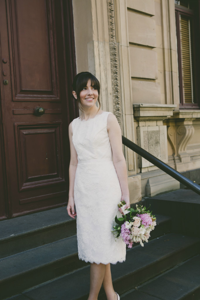 Sarah's Short Lace Wedding Dress