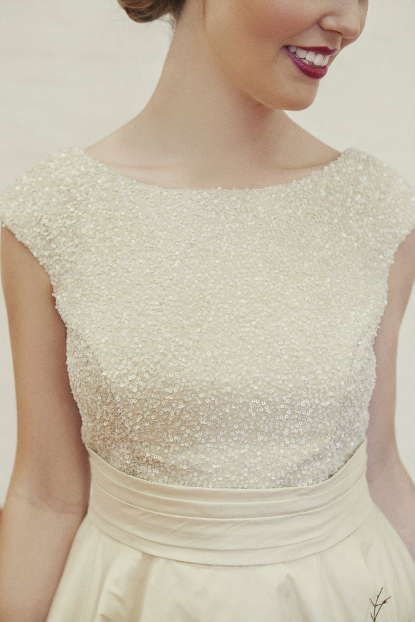 Millie Sequin Tea Length Wedding Dress