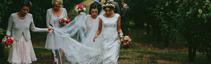 Hannah’s Soft Lace Wedding Gown and Lace Edge Veil