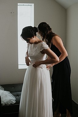 Elvi Design Lace and Silk Wedding Dress-1015